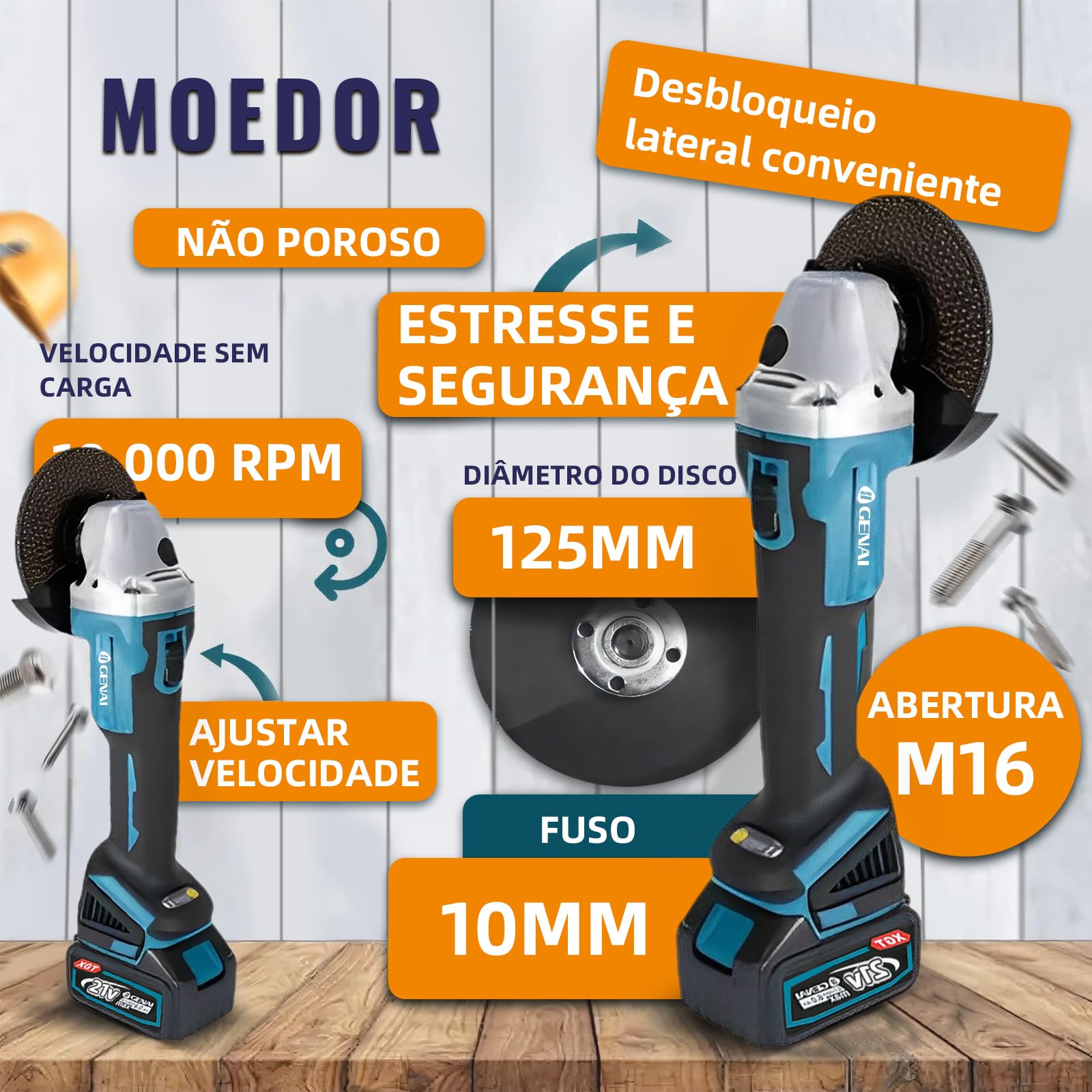 Brushless Parafusadeira Furadeira e Parafusadeira Chave de Impacto
